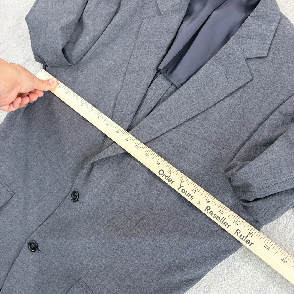 Jos A Bank Stays Cool Blazer Sport Coat Jacket in Grey Wool Blend Half Lined 41R